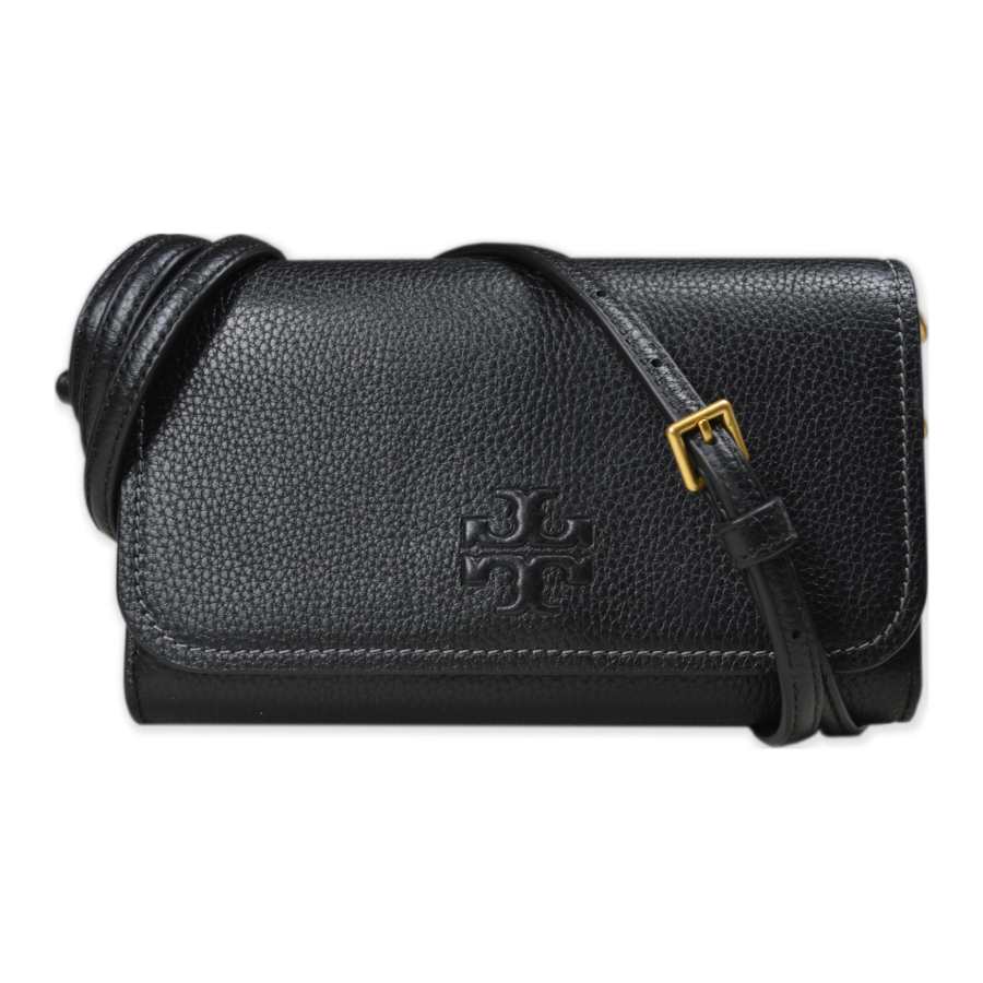 TORY BURCH Thea Litchi Grain Leather Shoulder Bag, Crossbody Bag Women's Black