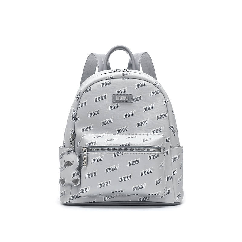SEPTWOLVES Minimalist Fashion PVC Polyvinyl Chloride Backpack Women's Gray