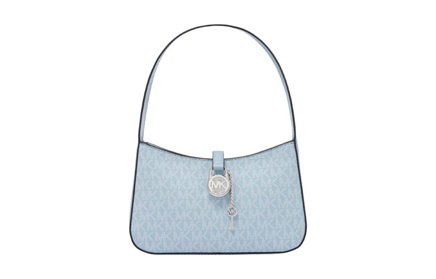 MICHAEL KORS Lyra Artificial Leather Handbag, Shoulder Bag Small Women's Light Blue