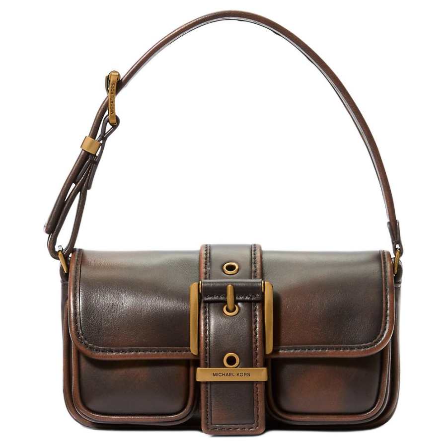 MICHAEL KORS Colby Leather Handbag, Shoulder Bag Extra Small Women's Chocolate