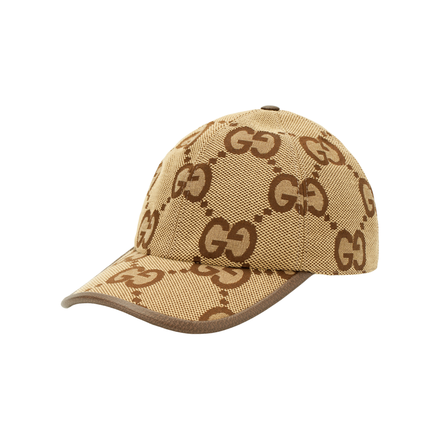 GUCCI Jumbo GG Canvas Baseball Hat Camel/Ebony