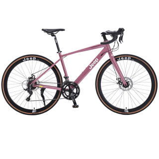 Jeep Aluminum Alloy Bike Middle School Student Mechanical Dual Disc Brake Bike Adults Women's Road Bike