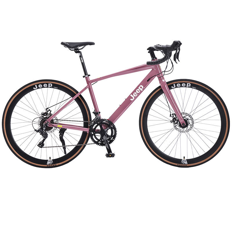 Jeep Aluminum Alloy Bike Middle School Student Mechanical Dual Disc Brake Bike Adults Women's Road Bike