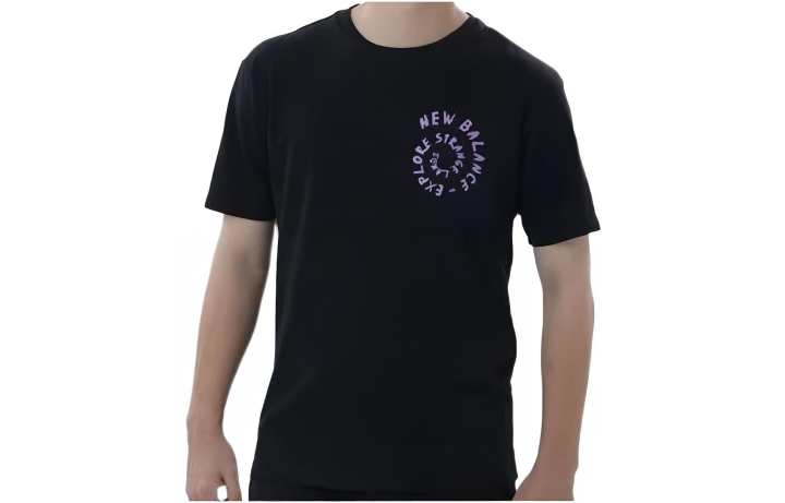 New Balance New Balance T Shirts Men's Black Crew Neck Moderate Straight Fit