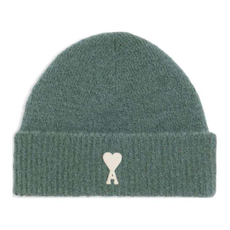 AMIPARIS Ami Paris Ami De Coeur Logo Patch Knitted Beanie