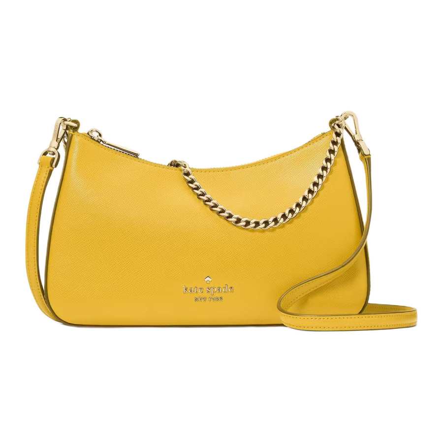 Kate Spade Cross Grain PVC Handbag, Shoulder Bag, Crossbody Bag Women's Narcissus Yellow