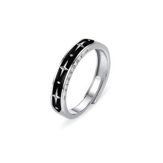 YINCHIE 925 Sterling Silver Rings Men's Black