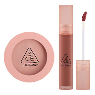 3CE Blush Liquid Lipstick Makeup Sets Natural Matte Finish Two Piece Set