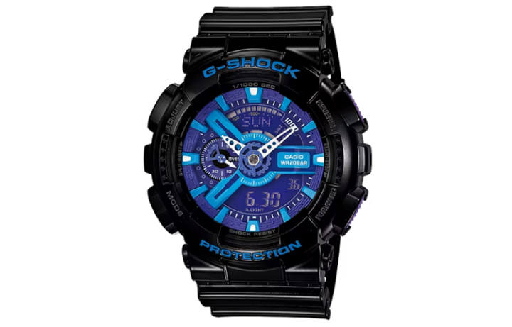 CASIO CASIO Men Liquid Crystal/Analog Dual Display Series Blue Watch GA-110HC-1AJF