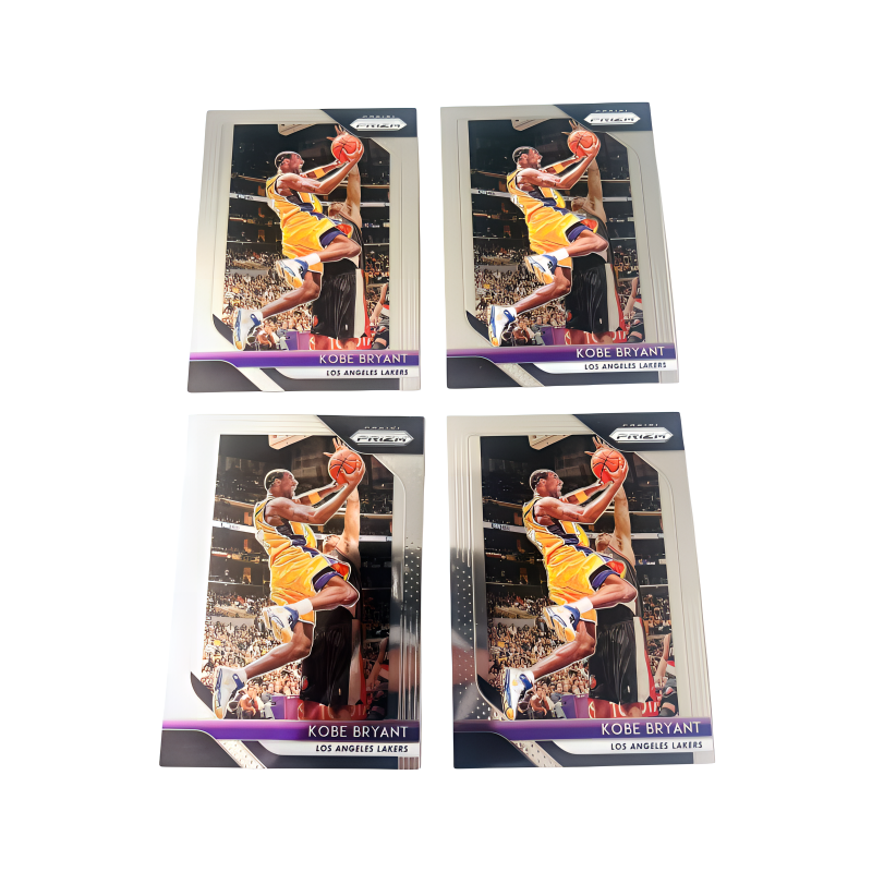 PANINI 18 19 Lakers, Kobe Prizm Base 4 Pcs Combination, Player Card, Card Condition Pass Sports Cards 4 Pcs