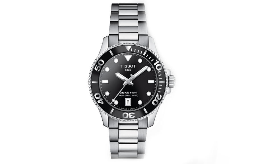 TISSOT Starfish Collection Quartz Movement 300m Waterproof Women's Watch 36mm Black Dial