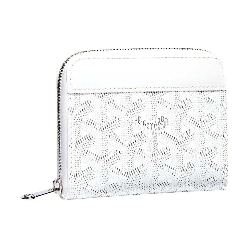 GOYARD MATIGNON Canvas With Leather Wallet Small Unisex White