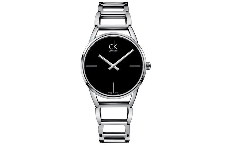 CALVIN KLEIN Wrist Watches Quartz Movement Stainless Steel Strap 33mm Black Dial Women's Watch 30m Water Resistant