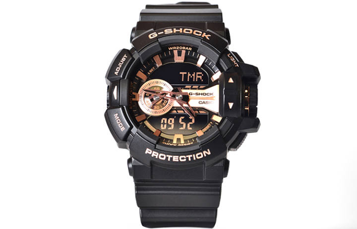 CASIO CASIO Men Liquid Crystal/Analog Dual Display Series Gold Watch GA-400GB-1A4