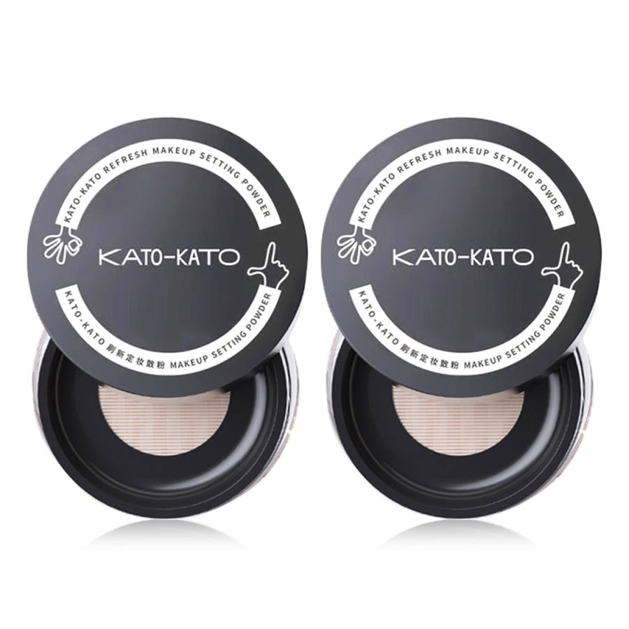 KATO-KATO KATO KATO Long Lasting Concealing Set Loose Powder Oil Control Evening Skin Tone Setting 2 Piece Set