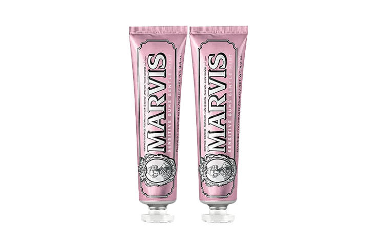 Marvis Soft Mint, Preserved Plum Midsummer Lily, Mystic Realm Rose Toothpastes