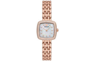 EMPORIO ARMANI ROSA Collection Wrist Watches Quartz Movement Stainless Steel Strap Silver Dial Women's Watch