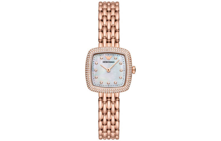 EMPORIO ARMANI EMPORIO ARMANI ROSA Collection Wrist Watches Quartz Movement Stainless Steel Strap Silver Dial Women's Watch