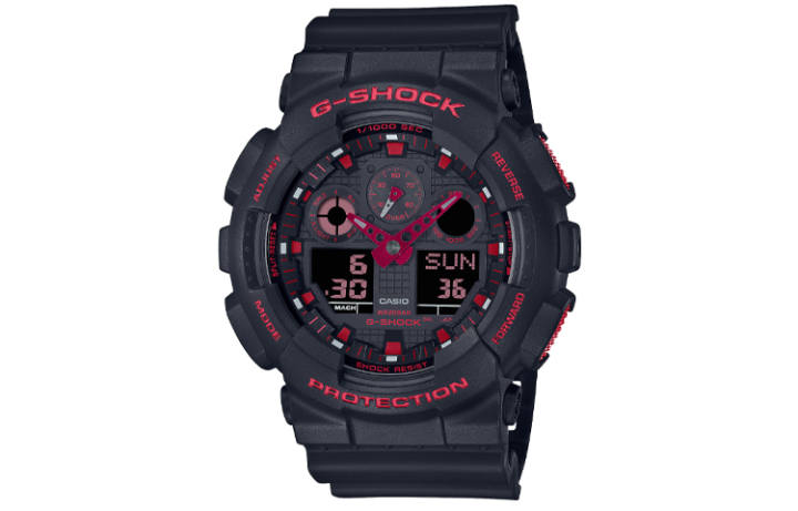 CASIO CASIO Men Liquid Crystal/Analog Dual Display Series Black Watch GA-100BNR-1A