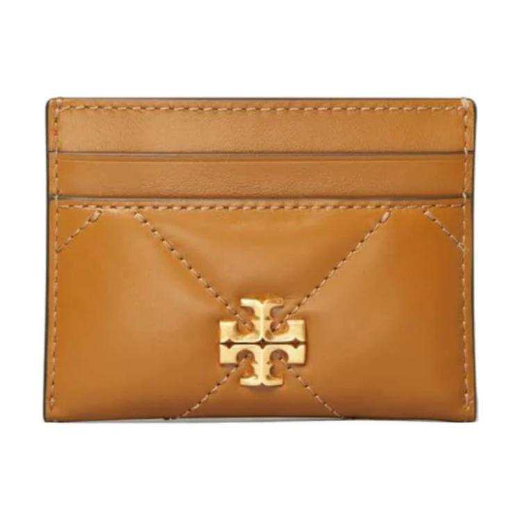 TORY BURCH Leather Card Holder Regular Women's Camel Brown