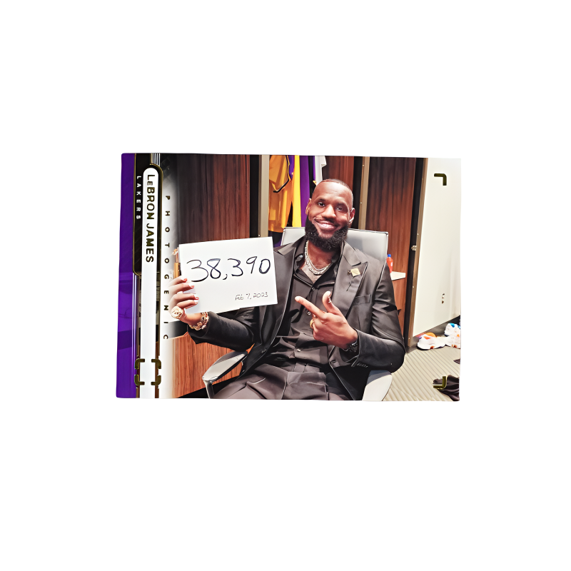 PANINI 2022 23 Photogenic, Lakers, LeBron James, Total Points 38,390 Commemorative Card Sports Cards 1 Pc