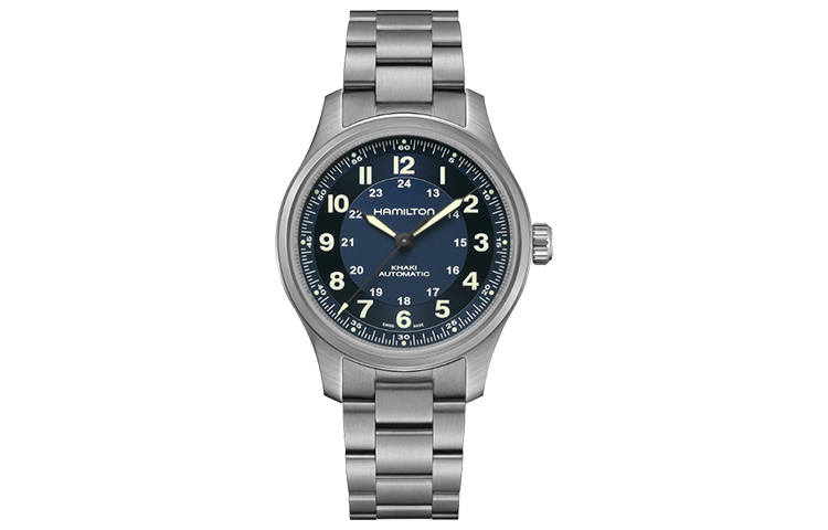 HAMILTON Khaki Field Series Automatic Mechanical Movement 100m Waterproof Men's Watches Watch 42mm Blue Dial