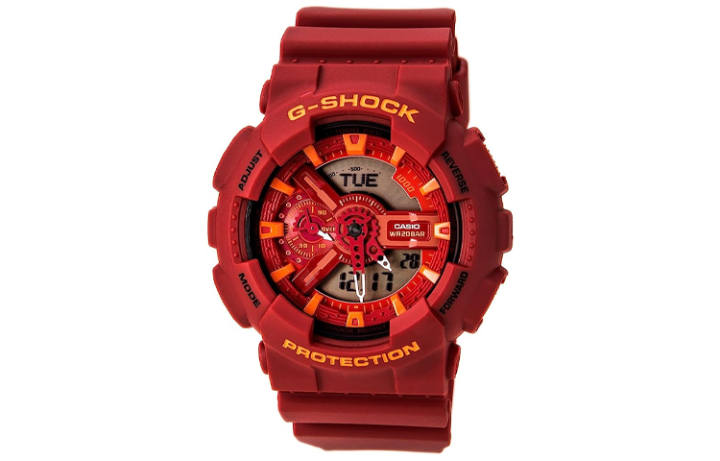 CASIO CASIO Unisex Liquid Crystal/Analog Dual Display Series 51mm Red Watch GA-110AC-4A