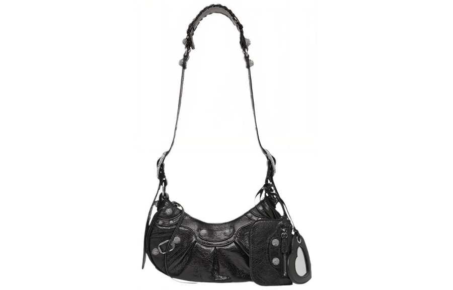 Balenciaga Le Cagole Shoulder Bag Xs Rhinestones Black