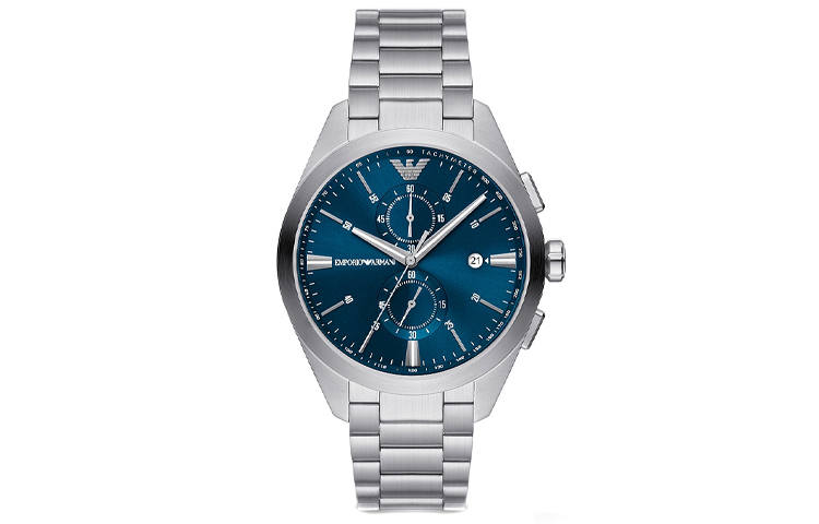 EMPORIO ARMANI Wrist Watches Quartz Movement Stainless Steel Strap 43mm Blue Dial Men's Watches