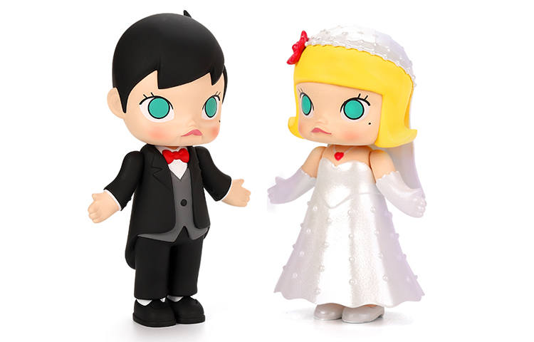 POP MART POP MART x Kenny Swork Molly Wedding Commemorative Edition Set Cute Trendy Figures 17cm