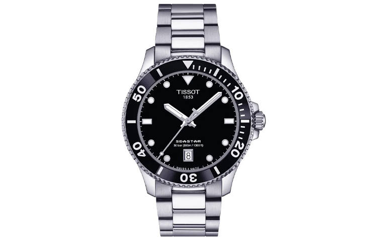TISSOT Starfish Collection Quartz Movement 300m Waterproof Men's Watches Watch 40mm Black Dial