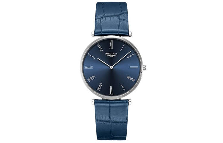LONGINES Jialan Collection Quartz Movement 30m Waterproof Unisex Watch 37mm Blue Dial Stainless Steel Case