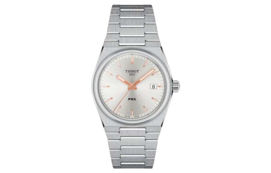 TISSOT PRX Quartz Movement Women's Watch 34.6mm Silver Dial Stainless Steel Case