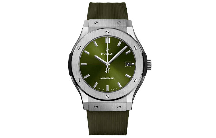 HUBLOT CLASSIC FUSION Automatic Mechanical Movement Men's Watches Watch 45mm Green Dial Titanium Watch Case