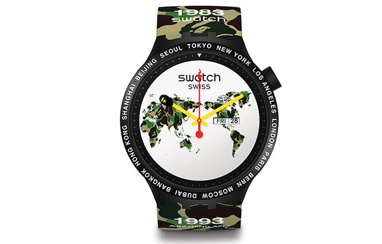 SWATCH SWATCH Unisex Bape 47mm White Watch SO27Z700