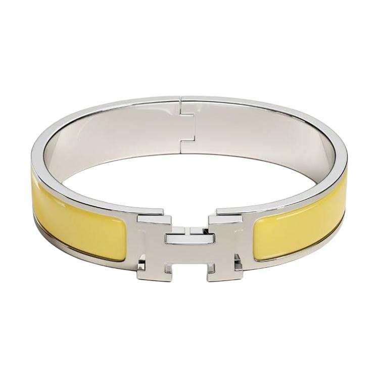 HERMES HERMES Clic H Enamel Bangles Women's Yellow