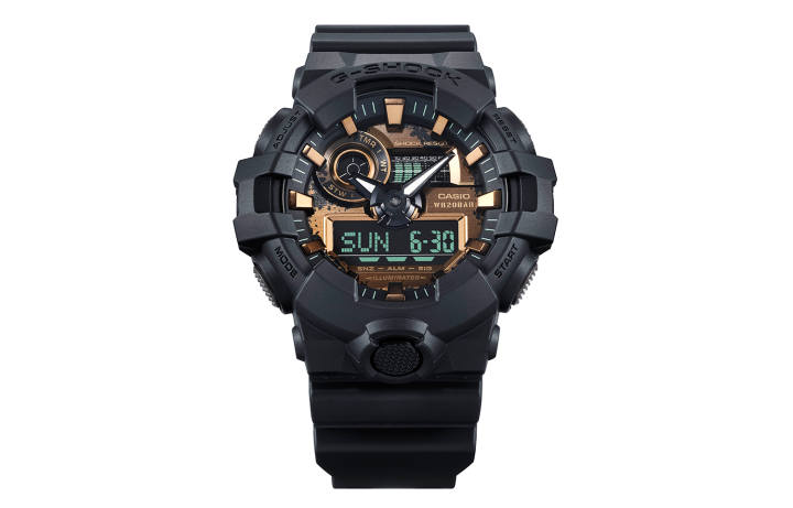 CASIO CASIO Men Liquid Crystal/Analog Dual Display Series Black Watch GA-700RC-1APR