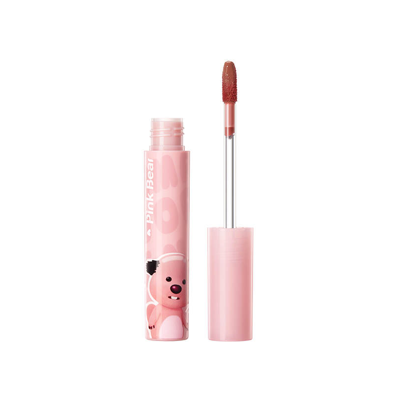 Pink Bear Loopy Collaboration Pudding Mirror Dewy Liquid Lipstick & Denim Lip Mud Matte Easy to Blend Shiny 2G