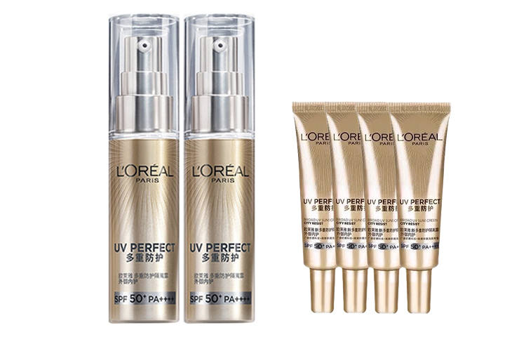 L'OREAL L'Oréal Small Gold Tube Silver Tube High Power Sunscreen Set Oil Control Hydrating Tightening Sensitive Skin