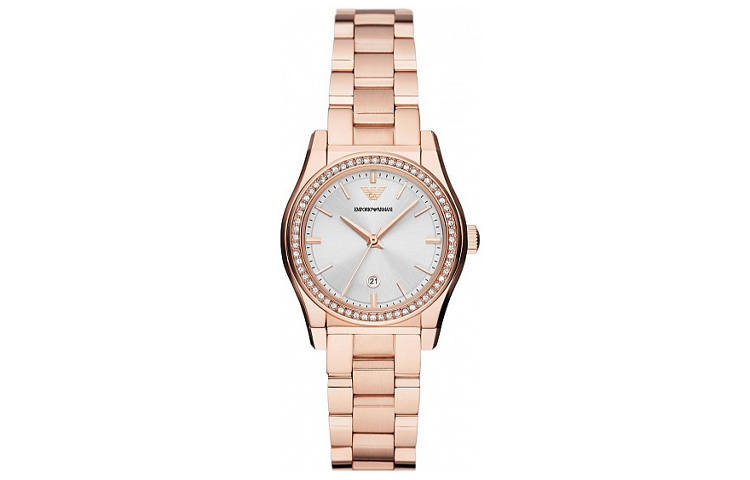 EMPORIO ARMANI Wrist Watches Quartz Movement Stainless Steel Strap 32mm White Dial Women's Watch