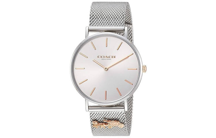 COACH Perry Wrist Watches Quartz Movement Stainless Steel Strap 36mm Silver Dial Women's Watch