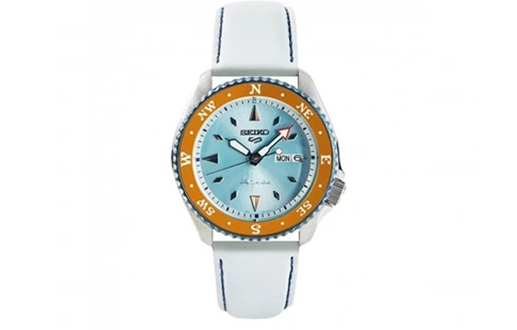 SEIKO 30m Water Resistant Automatic Mechanical Movement Leather Strap Watch Men's Watches White Dial