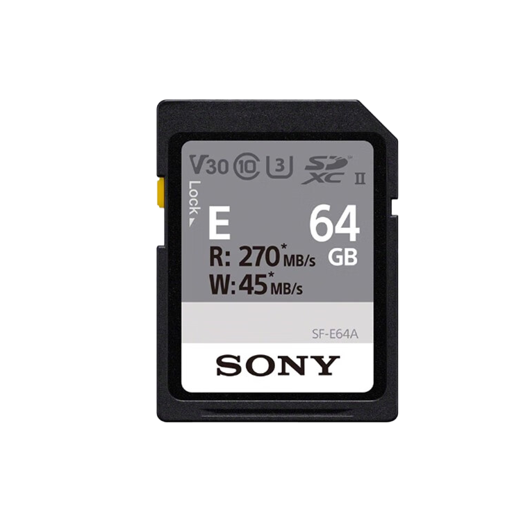 SONY SONY 64GB Camera SD Card Memory Card E Collection U3 C10 V30 Read Speed Gundam 270MB/s Internal Memory Card SF E64A