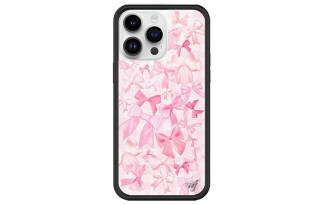 WILDFLOWER Silicone Material Pink Bowknot Fully Enclosed Impact Resistant Insulation Phone Cases