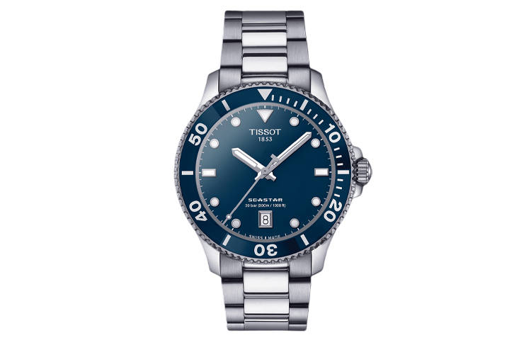 TISSOT Starfish Collection Quartz Movement 300m Waterproof Men's Watches Watch Blue Dial Stainless Steel Case