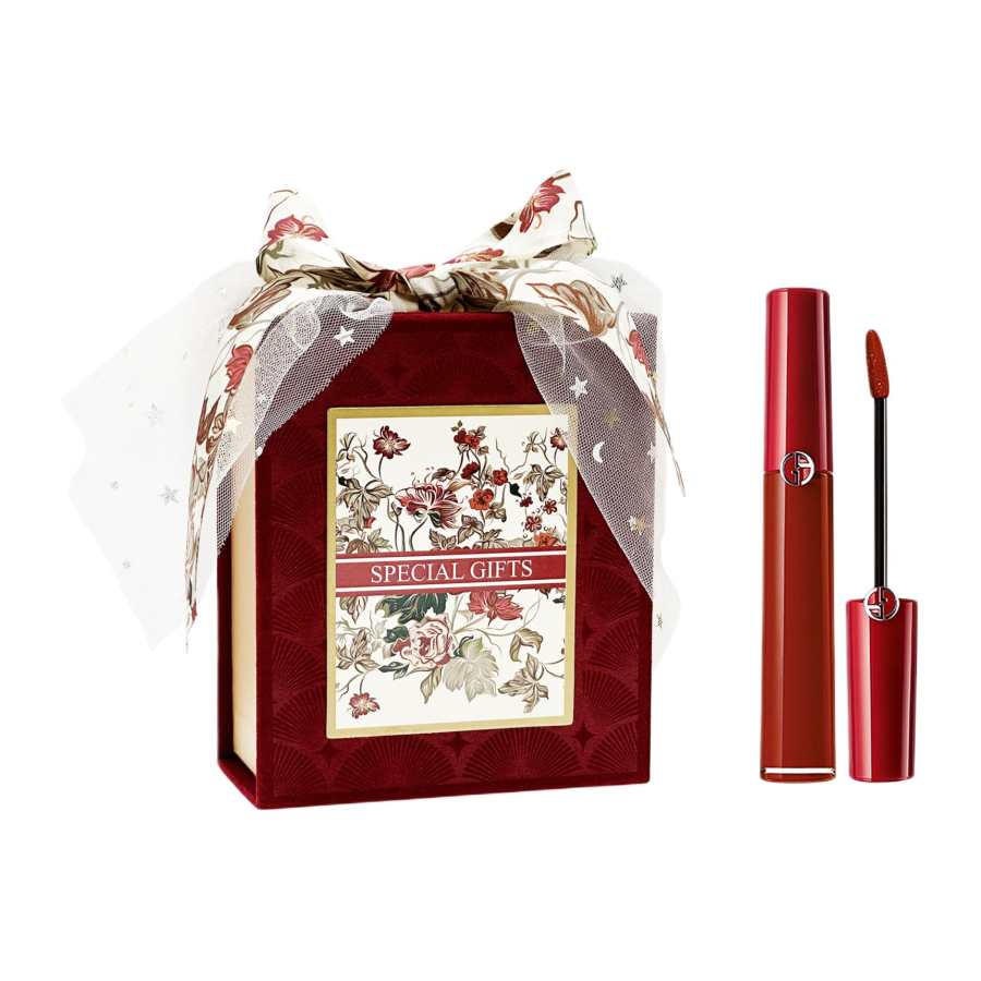 GIORGIO ARMANI ARMANI Redtube Luxury Star Gauze Red Velvet Box Lip Gloss Matte Shimmer Smudge Proof No Makeup Look