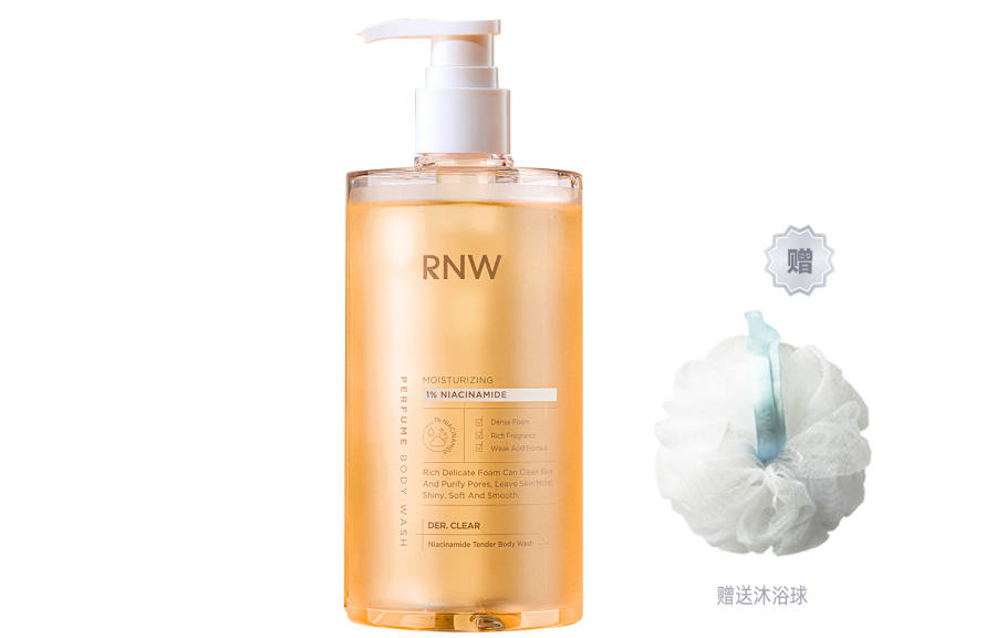 RNW Alpha Hydroxy Acids Shower Gels Hydrating Cleaning Moisturizing Freesia Fragrance Rose 400g