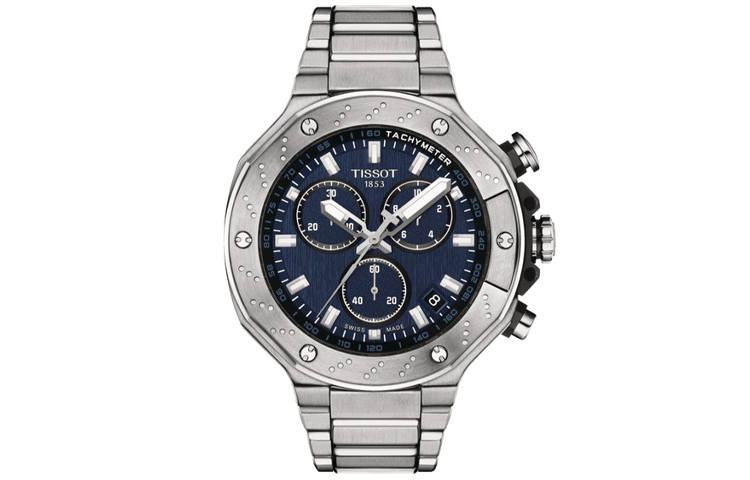 TISSOT Sports Collection Quartz Movement 100m Waterproof Men's Watches Watch 45mm Blue Dial Stainless Steel Case
