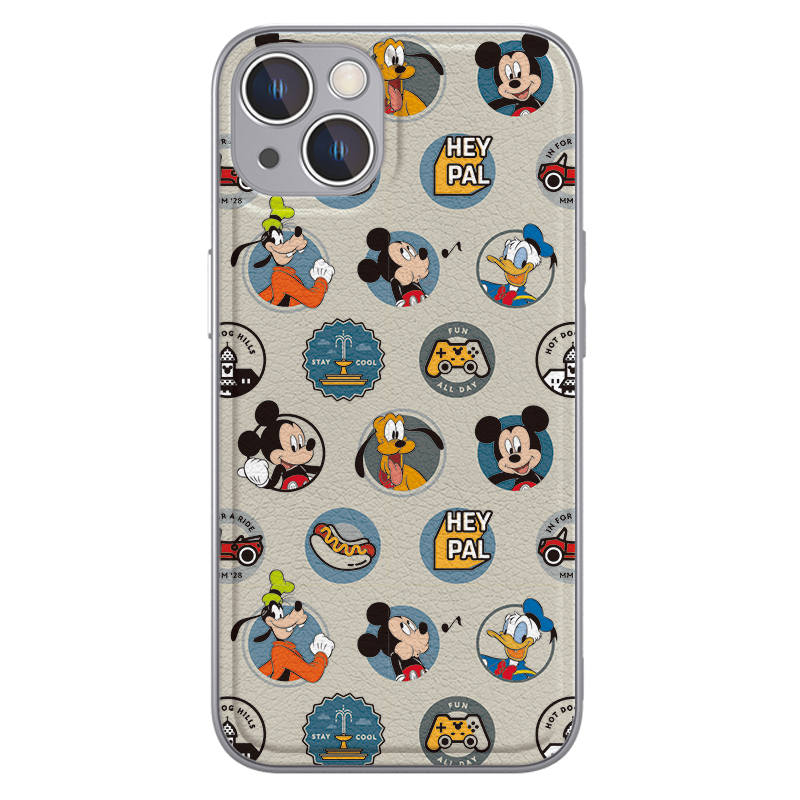 Disney Leather Material Mickey Mouse Print Protective Cover Unisex Hand Drawn Phone Cases