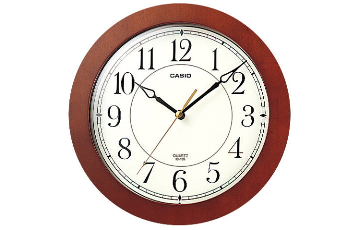CASIO CASIO Quartz Movement Resin, Wooden Wall Clock Unisex White